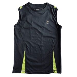 FILA SPORT Youth Athletic Top Sleeveless Grey Neon Green Youth Size M 10/12